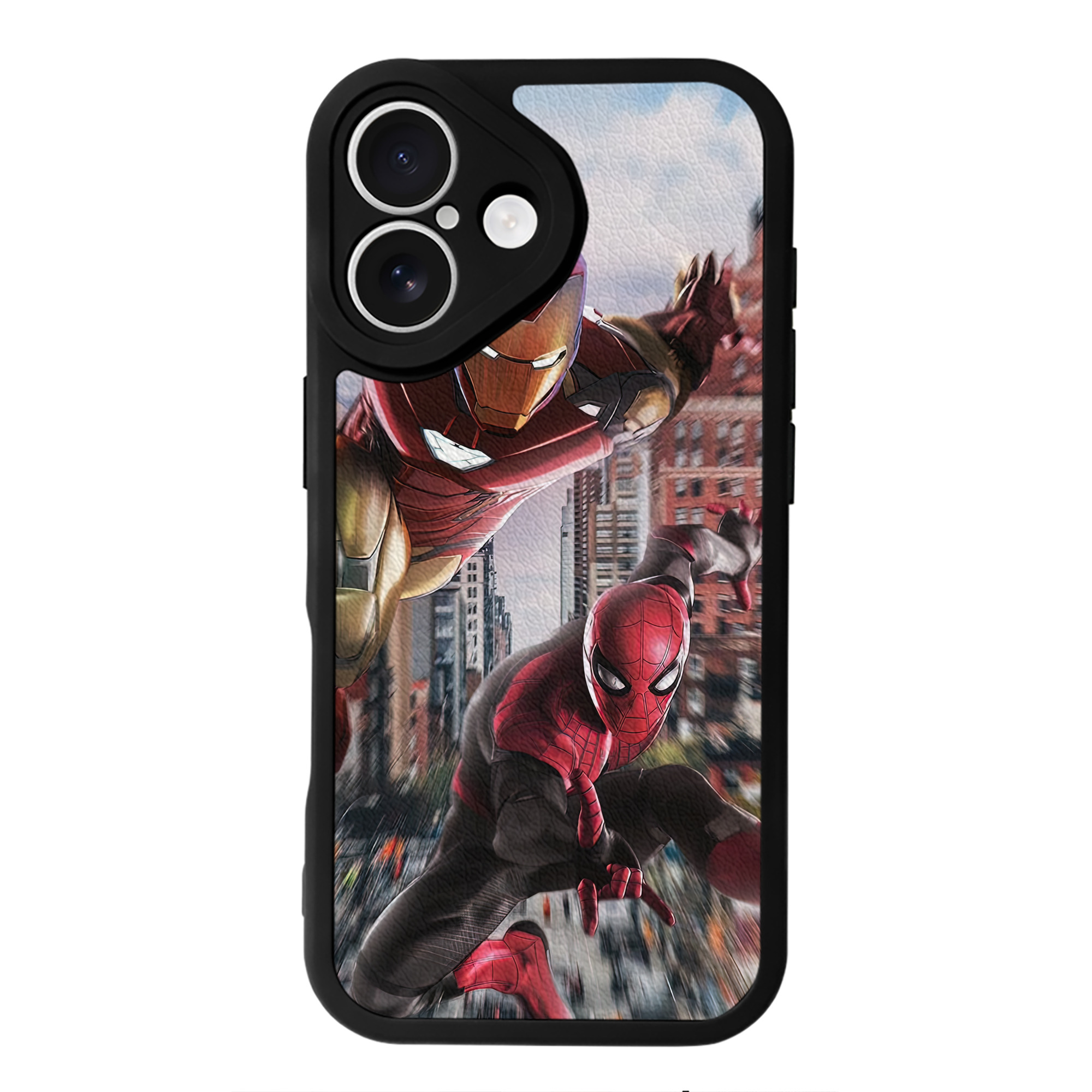 Spider Man スパイダーマン 【iPhone 16シリーズ対応】シリコンスマホケース（レザー調） 材質：シリコン
